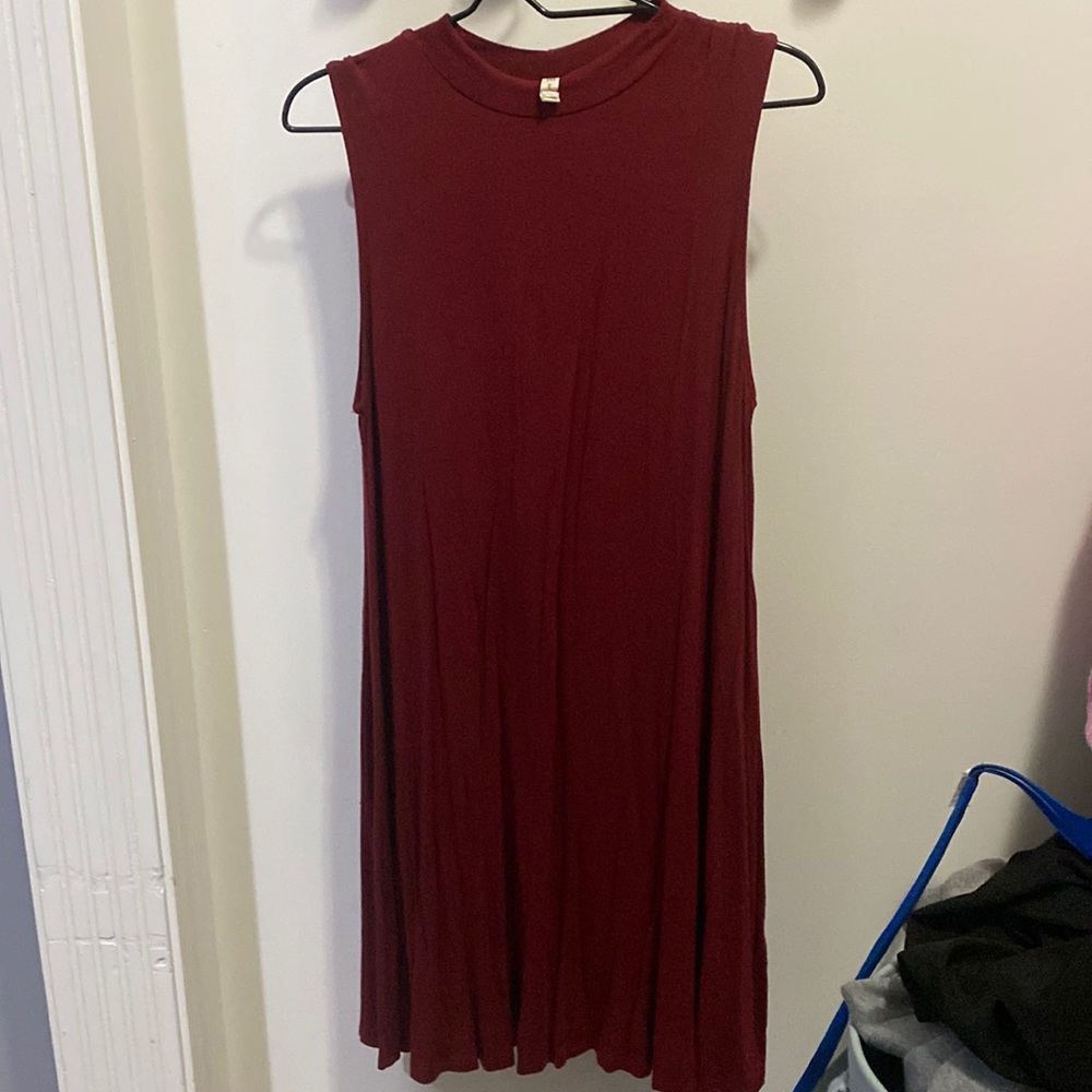 Red cotton t-shirt dress